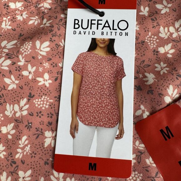 Buffalo David Bitton Womens Medium Floral Spring Summer Blouse Top Shirt - Picture 7 of 11